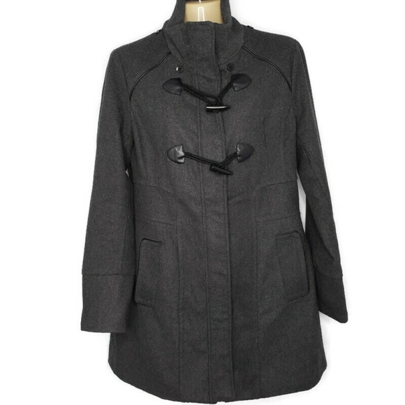 Yoki Jackets & Blazers - Yoki Gray Wool Peacoat Jacket with Toggle Buttons
